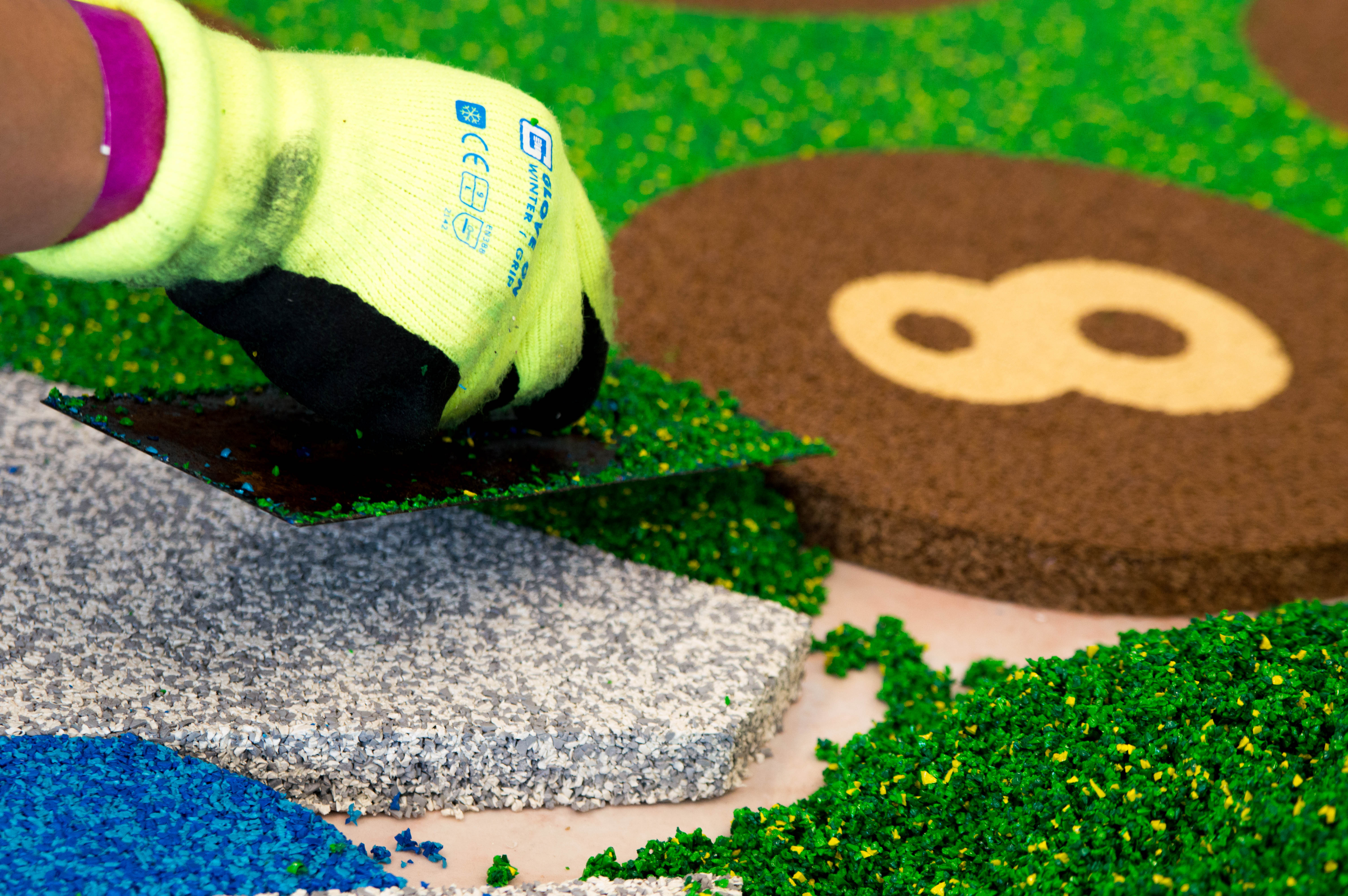 This image shows the placement of an EPDM playground