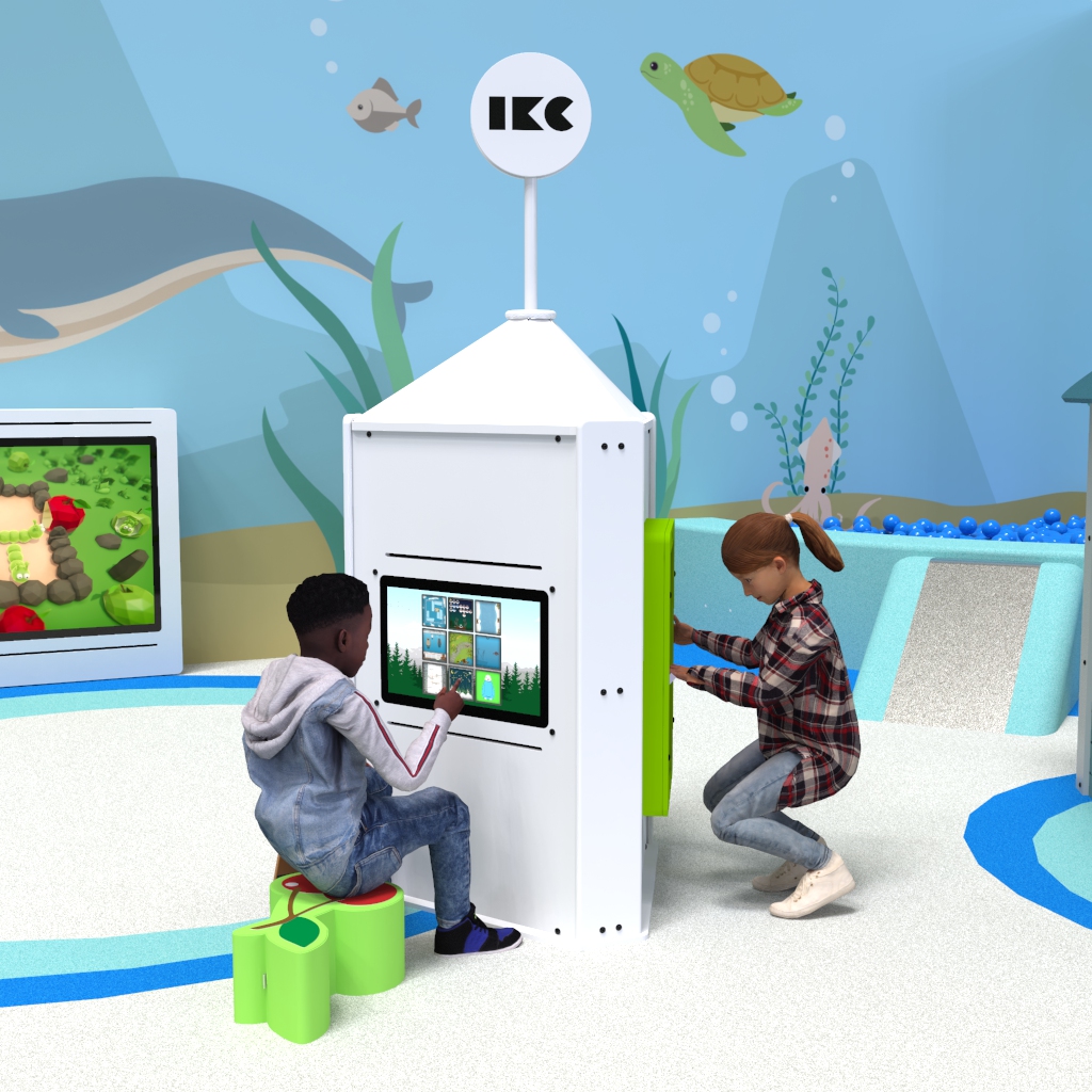 Dieses Bild zeigt eine interaktive Spielsysteme Playtower touch white