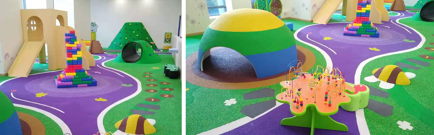 Op deze afbeelding staat een indoor playground geplaatst in een dagopvang
