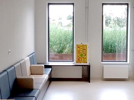 Kinderhoek als onderdeel van een wachtruimte Kinderhoek als onderdeel van een wachtruimte