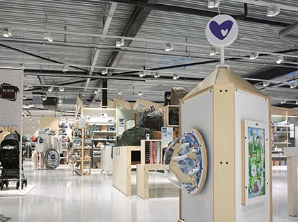 Kinderhoek als onderdeel van het winkelinterieur Kinderhoek als onderdeel van het winkelinterieur