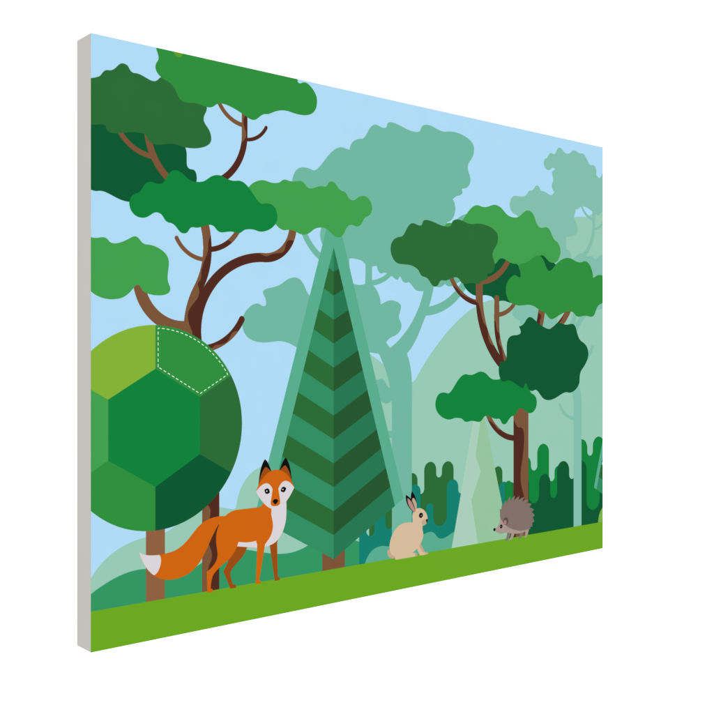 Forex-Wand mit einem Waldthema für zusätzliche Erfahrungen in einer Spielecke