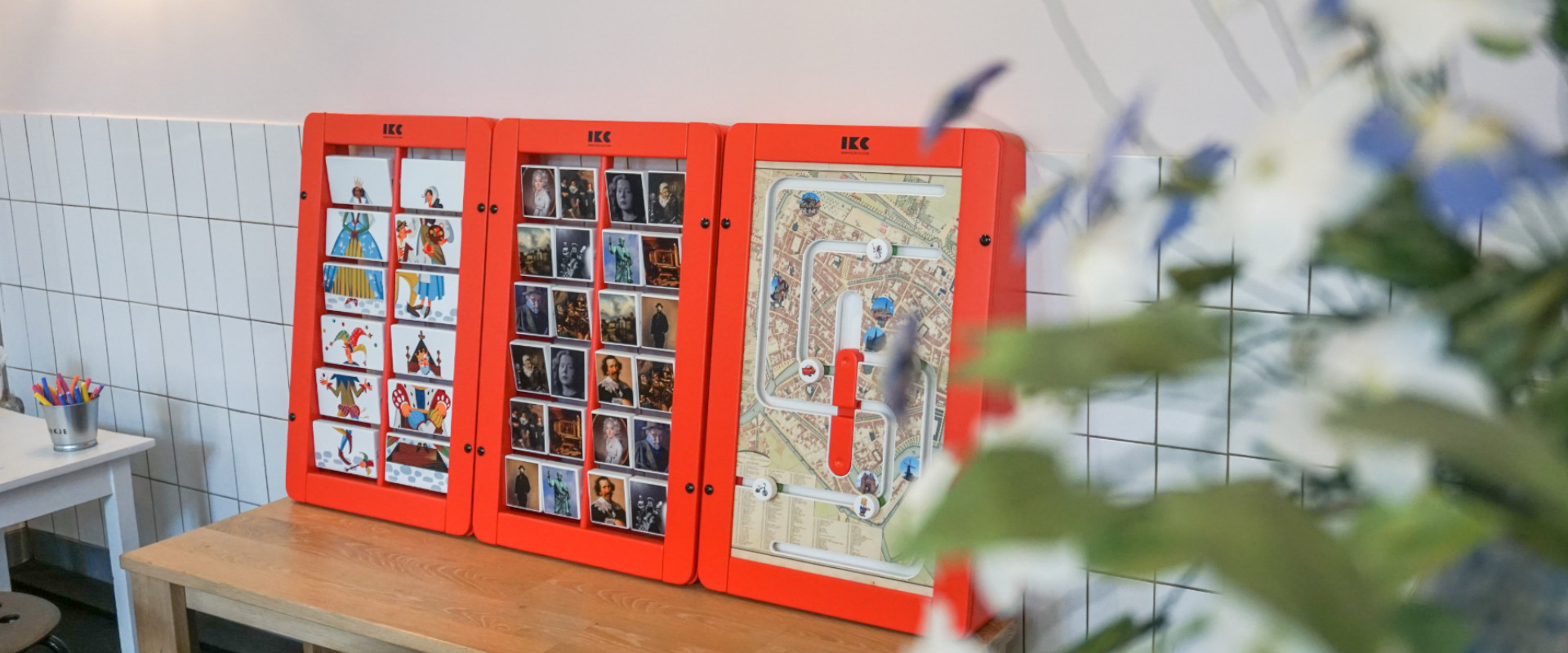 Museum met educatieve wandspellen Museum met educatieve spelmodules