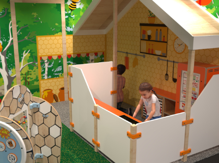 Kundenspezifisches Spielhaus für Restaurant mit Küche