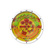 Draai het speelwiel om de balletjes te verplaatsen door de hindernissen | IKC wandspel muurspel